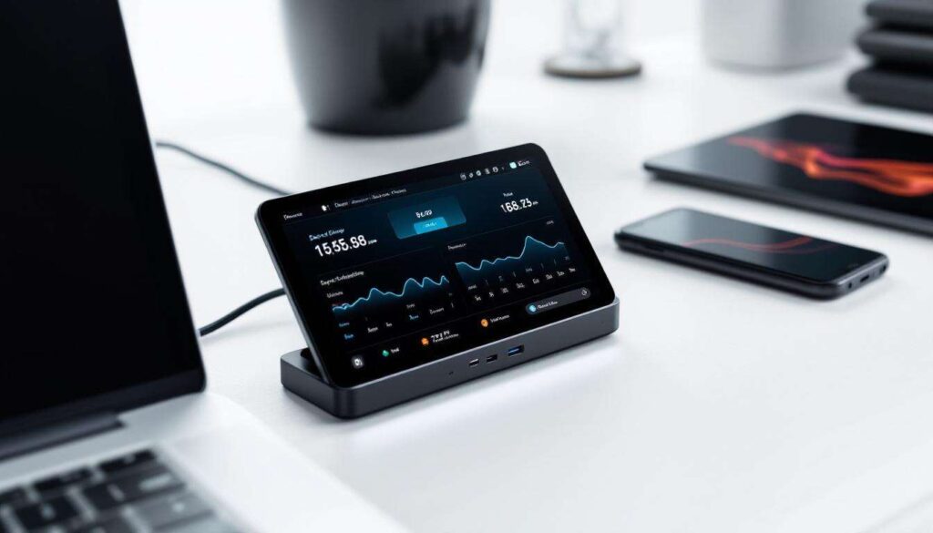 I switched to a USB-C hub with a touchscreen and it's a game-changer for device monitoring